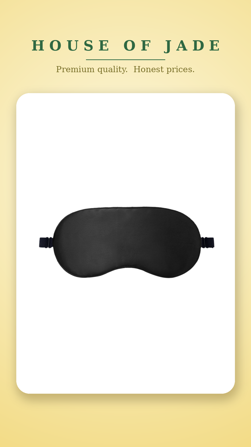 House of Jade™ Satin Sleep Eye Mask – Soft, Light-Blocking Mask for Deeper Sleep
