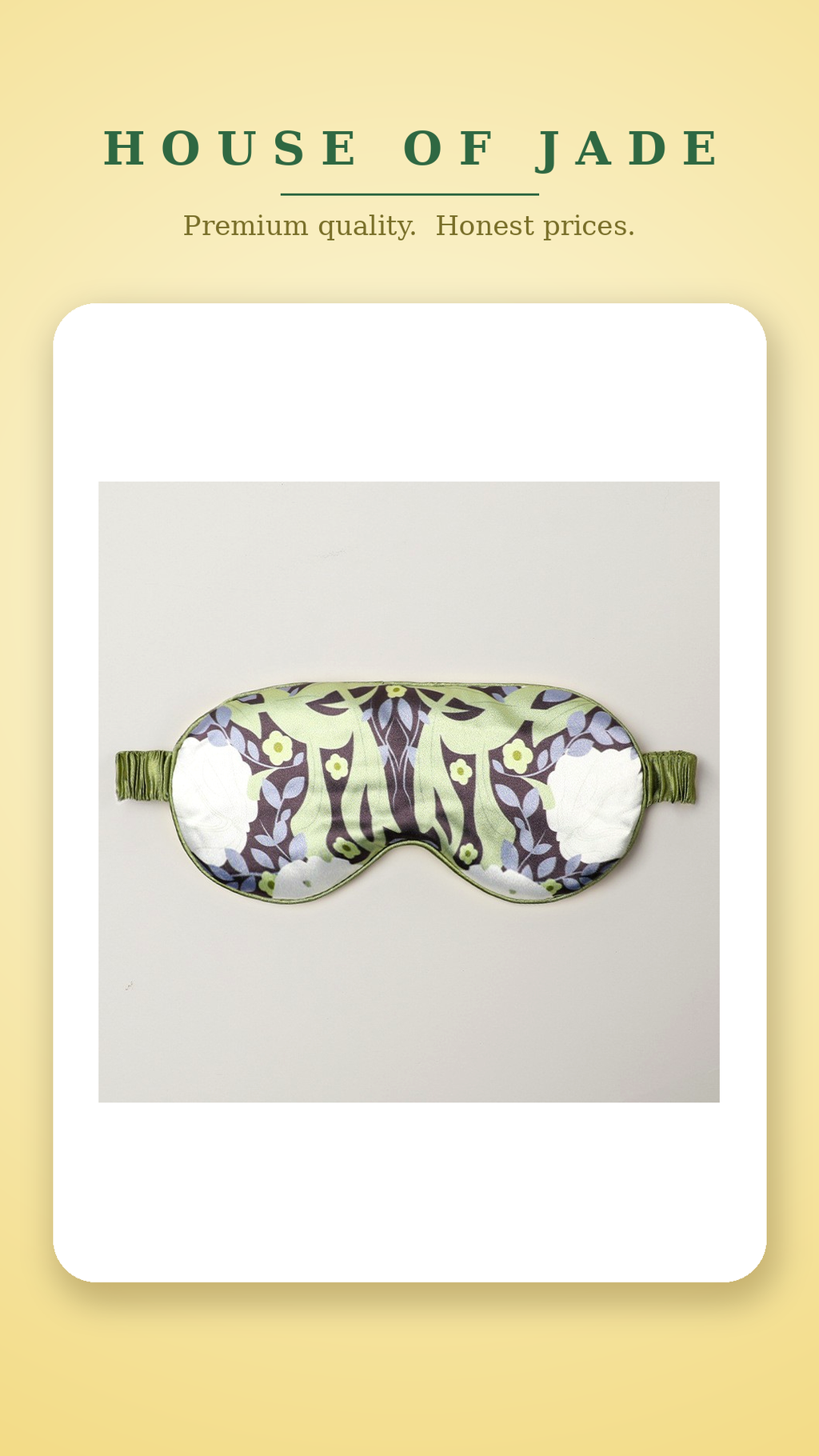 House of Jade™ Satin Sleep Eye Mask – Soft, Light-Blocking Mask for Deeper Sleep