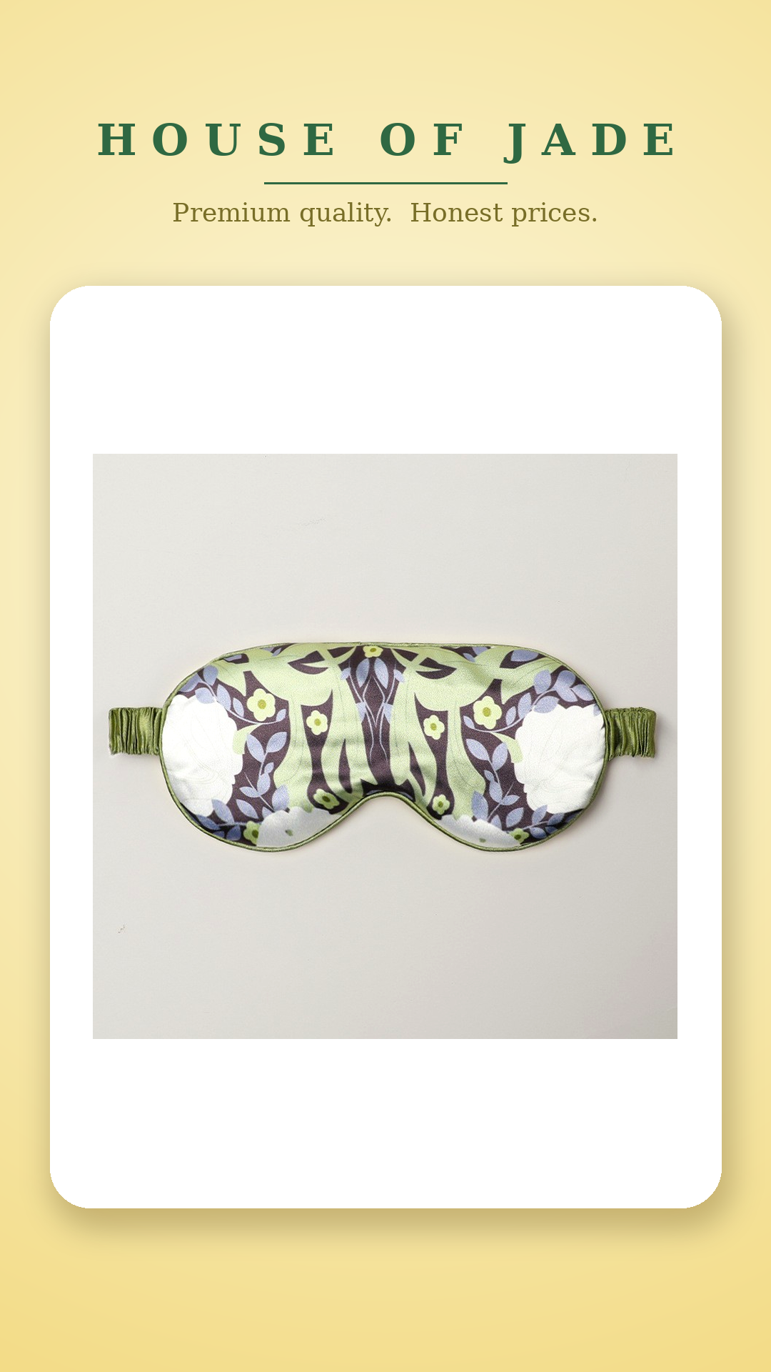 House of Jade™ Satin Sleep Eye Mask – Soft, Light-Blocking Mask for Deeper Sleep