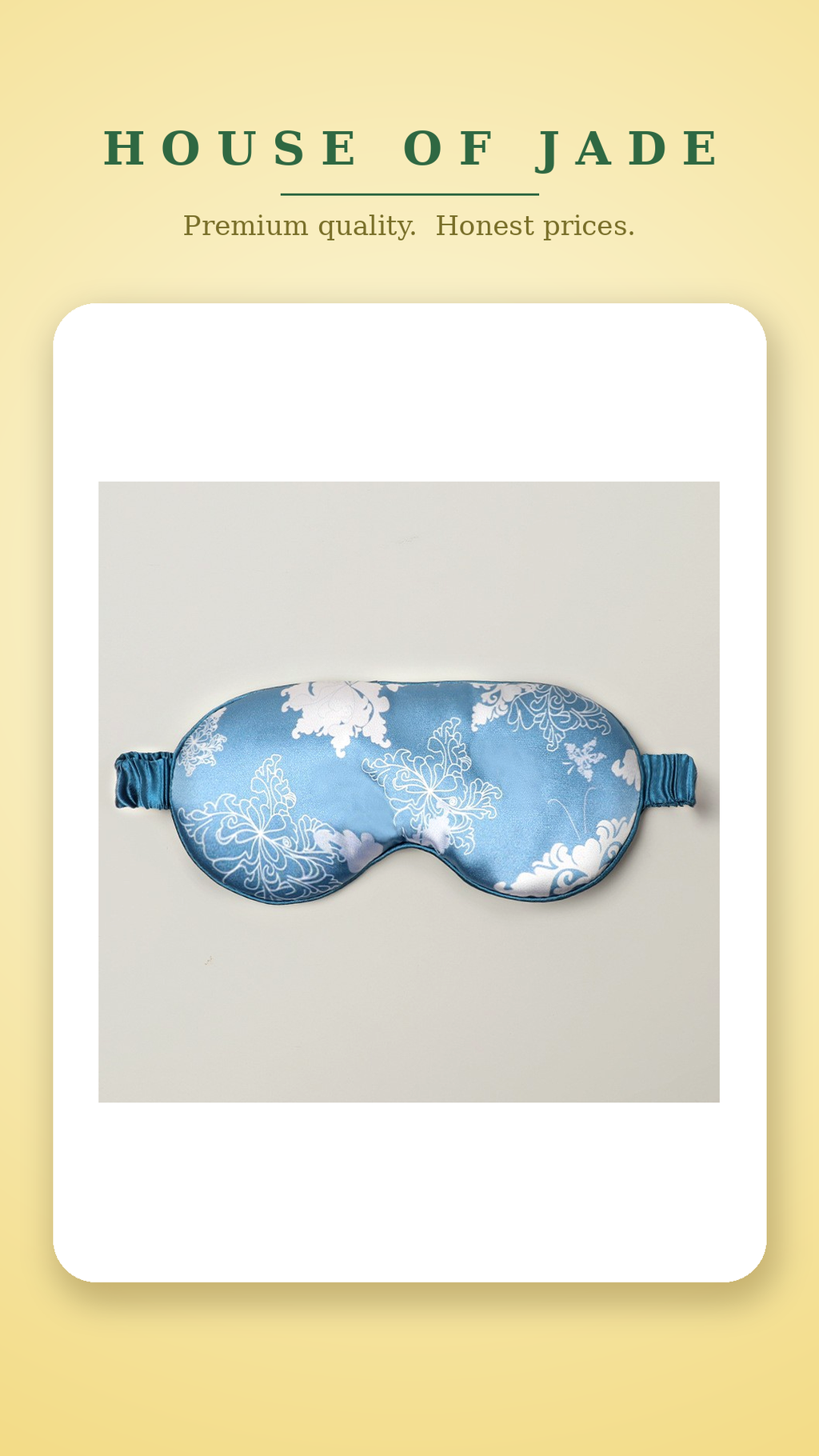 House of Jade™ Satin Sleep Eye Mask – Soft, Light-Blocking Mask for Deeper Sleep