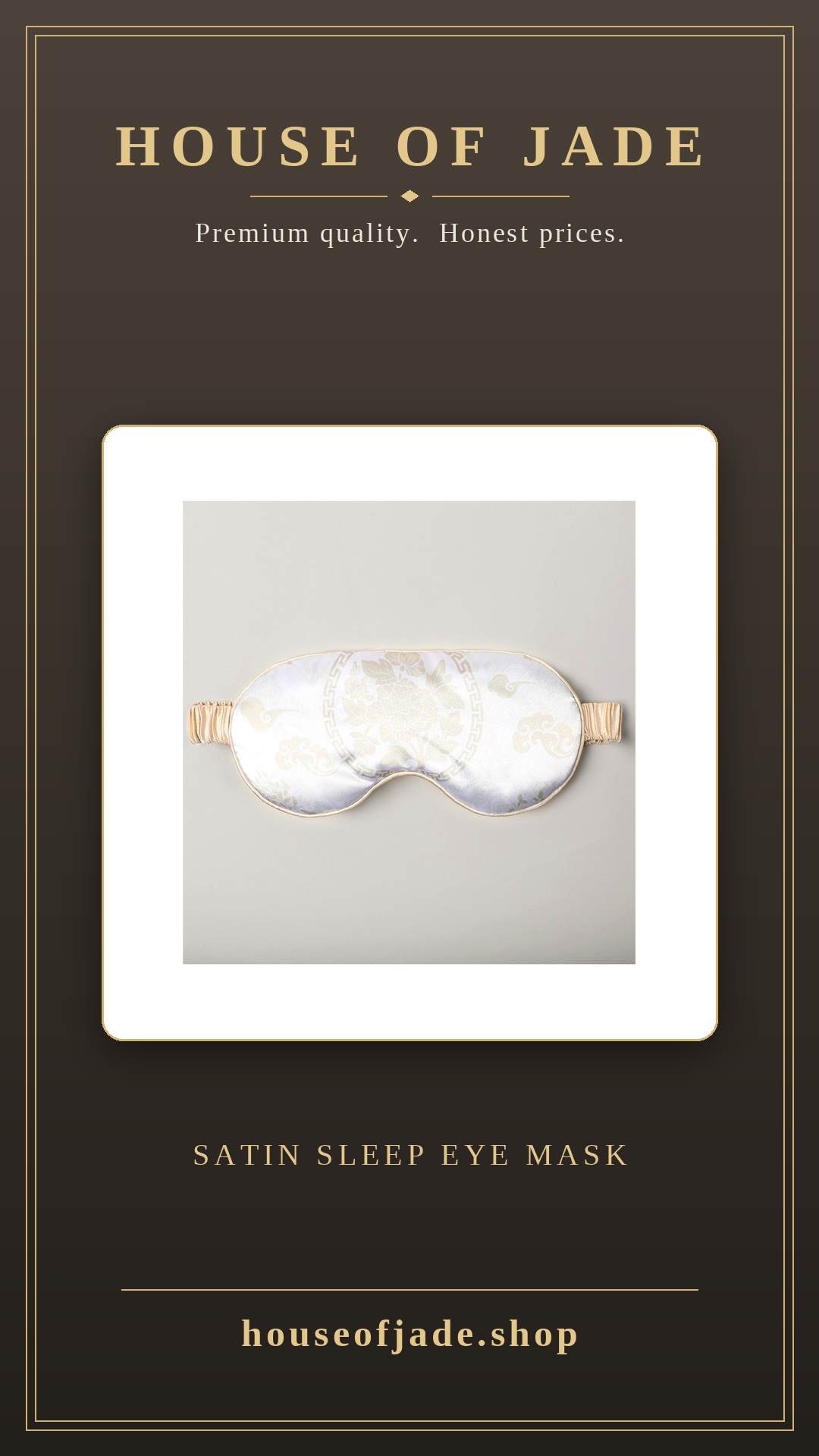 House of Jade™ Satin Sleep Eye Mask – Soft, Light-Blocking Mask for Deeper Sleep